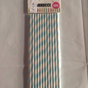 Cannucce carta biodegradabili strisce azzurro bianco